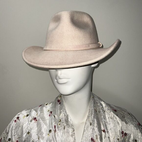 Mossant Paris Hat Size M Pink Felt Fedora Trail Dusted Australian Wool - Picture 13 of 14